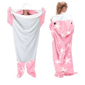 Pink shark onesie blanket. Never been opened. Size Md.